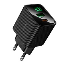 Мережевий зарядний пристрій HOCO CS84A Excellent charger with digital display 30W Black