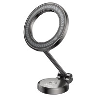 Автомобільний тримач Hoco H51 Advantage metal ring magnetic Car holder (center console) Metal-Grey