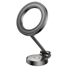 Автомобільний тримач Hoco H51 Advantage metal ring magnetic Car holder (center console) Metal-Grey