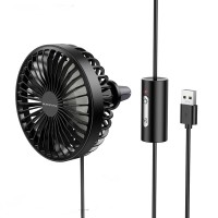 Вентилятор в салон автомобіля BOROFONE DBF11 Wind wire control car fan Black