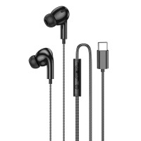 Дротові навушники HOCO DM48 Rock digital wire control earphones with microphone Type-C Black