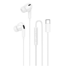 Дротові навушники HOCO DM48 Rock digital wire control earphones with microphone Type-C White