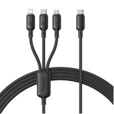 PD кабель Baseus Silky 3in1 USB-C to M+L+C 100W 1.5m Black P10377706123-00