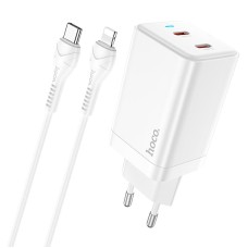 Мережевий зарядний пристрій Hoco N23 Astral Lightning cable 45W White