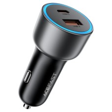 Автомобільний зарядний пристрій ACEFAST B21 PD dual port metal 3A 75W Grey
