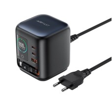 Подовжувач мережі фільтр ACEFAST Z10 GaN desktop charger with telescopic cable 3A 100W Black