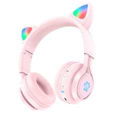 Бездротові Bluetooth навушники HOCO W39 CAT Ear KIDS BT headphoness BT 5.3 Pink