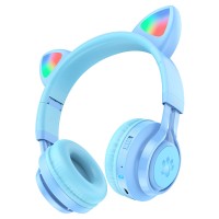 Бездротові Bluetooth навушники HOCO W39 CAT Ear KIDS BT headphoness BT 5.3 Blue