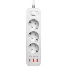 Подовжувач мережевий фільтр Earldom ES-SC13 2U/3P/1C 2m White