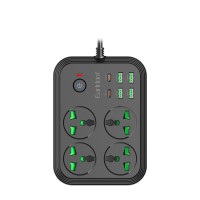 Подовжувач мережевий фільтр Earldom ES-SC25 4U/4P/2C 2m Black