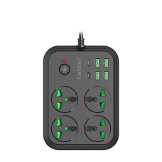Подовжувач мережевий фільтр Earldom ES-SC25 4U/4P/2C 2m Black