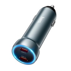 Автомобільний зарядний пристрій Hoco Z54B Prosperous Car charger 3A 60W Metal Grey