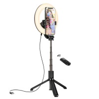 Монопод-трипод кільцева Лампа Hoco LV03 Showfull fill light live broadcast holder 0.92m Black