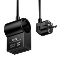 Подовжувач мережі фільтр HOCO AC33 Win 1 position PD desktop socket 1.5m Black