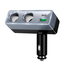 Автомобільний зарядний пристрій розгалужувач HOCO Z65B Smart dual cigarette lighter PD car charger 240W Black