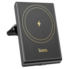 Автомобільний тримач із бездротовою зарядкою Hoco HW19 Precious magnetic wireless (air outlet) 15W 4.5-7" Black