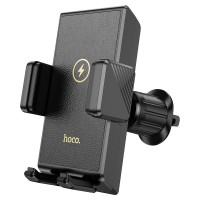 Автомобільний тримач із бездротовою зарядкою Hoco HW21 Precious wireless fast charging (air outlet) 15W 4.5-7" Black