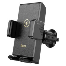 Автомобільний тримач із бездротовою зарядкою Hoco HW21 Precious wireless fast charging (air outlet) 15W 4.5-7" Black
