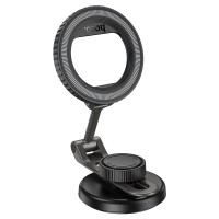 Автомобільний тримач Hoco H77 View folding magnetic ring car holder (center console) Black