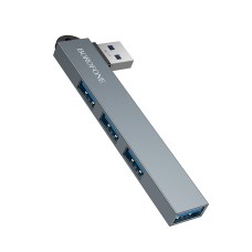 USB-Хаб BOROFONE FH1 converter 4в1 USB to 3xUSB 2.0+USB 3.0 Grey