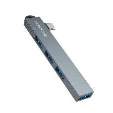 USB-Хаб BOROFONE FH1A 4в1 Type-C to USB 3.0+3xUSB 2.0 Grey