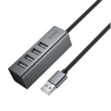 USB-Хаб Hoco HB1A converter USB to 4xUSB 2.0 Grey