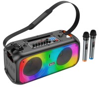 Портативна колонка Bluetooth HOCO BS54 Party wireless dual mic outdoor BT speaker 30W Чорна
