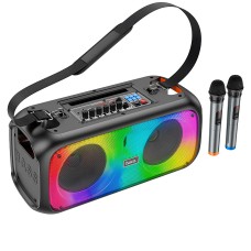 Портативна колонка Bluetooth HOCO BS54 Party wireless dual mic outdoor BT speaker 30W Чорна