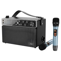 Портативна колонка Bluetooth HOCO BS50 Chanter wireless double mic karaoke speaker 120W Чорна