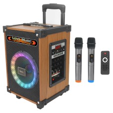 Портативна колонка Bluetooth система караоке HOCO HA2 Wave 2 микрофона Wooden