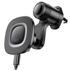 Автомобільний тримач із бездротовою зарядкою Hoco HW30 Crown magnetic (air outlet) 15W Black