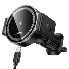 Автомобільний тримач із бездротовою зарядкою Hoco HW35 Power electric magnetic wireless fast charging 15W Black
