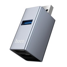 USB-Хаб Hoco HB54 converter 3в1 USB to 2xUSB 2.0+USB 3.0 Grey