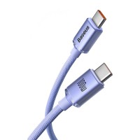 Кабель Baseus Crystal Shine Series Fast Charging Data Cable Type-C to Type-C 100W 5A 1.2m Purple CAJY000605