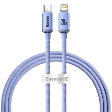 PD кабель Baseus Crystal Shine Series Fast Charging Data Cable Type-C to iP Lightning 20W 1.2m Purple CAJY000205