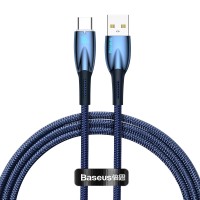 Кабель Baseus Glimmer Series Fast Charging Data Cable USB to Type-C 100W 6A 1m Blue CADH000403