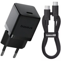 Мережевий зарядний пристрій Baseus Palm Fast Charger Type-C Cable 20W Black P10111602113-01