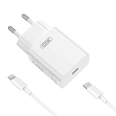 Мережевий зарядний пристрій XO L126 Fast Charging Charger Lightning cable 20W White