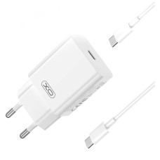 Мережевий зарядний пристрій XO L126 Fast Charging Charger Type-C cable 20W White