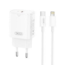 Мережевий зарядний пристрій XO L131 Fast Charging Charger Lightning cable 30W White