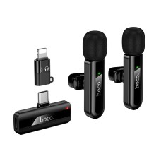 Бездротовий мікрофон Hoco L20A Lightning / Type-C Fair wireless microphone Black