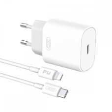 Мережевий зарядний пристрій XO L91 fast charger with Lightning cable 25W White