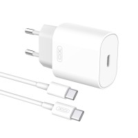 Мережевий зарядний пристрій XO L91 Fast Charger with Type-C cable 25W White