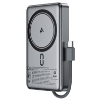Повербанк портативний акумулятор Power bank Acefast M18 magnetic with cable магнітний 22.5W 10000 mAh Black