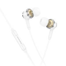 Дротові навушники Borofone BM90 Miller universal earphones with microphone 3.5mm White