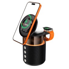 Беспровідний зарядний пристрій HOCO DWQ05 Sunset BT Speaker with 3in1 wireless charger 15W Black