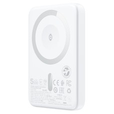 Повербанк портативний акумулятор Power bank Acefast M25 fast wireless charging MagSafe магнітний 20W 5000 mAh White