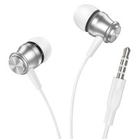 Дротові навушники BOROFONE BM75 Platinum metal universal earphones with microphone 3.5mm Silver