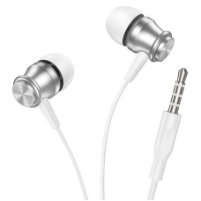 Дротові навушники BOROFONE BM75 Platinum metal universal earphones with microphone 3.5mm Silver