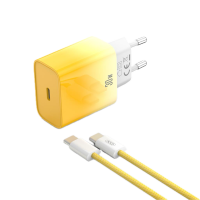 Мережевий зарядний пристрій XO CE18 fast charging charger Type-C cable 30W Yellow